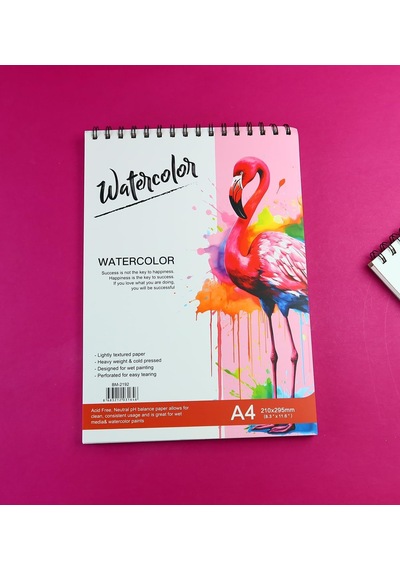 A4 Spiralli Suluboya Sketchbook Resim Defteri, 24 Yaprak