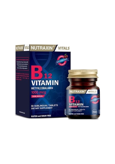 Nutraxin B12 Vitamini 1000mcg Kiraz Aromalı Takviye Edici Gıda 60 Dil Altı Tablet