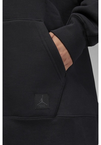 Nike Jordan Flight Fleece Oversize Pullover Hoodie Kadın Oversize Kapüşonlu Sweatshirt Siyah Siyah