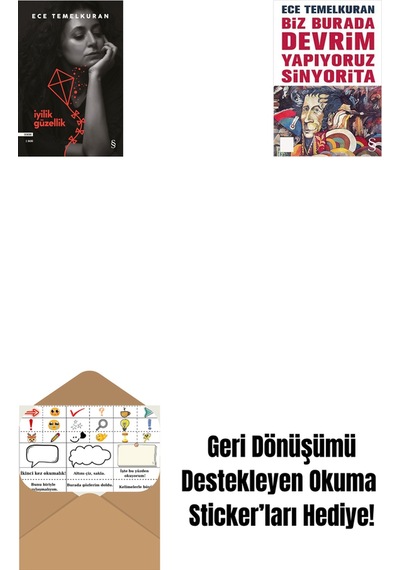 İyilik Güzellik + Biz Burada Devrim Yapıyoruz Sinyorita Cep Boy + Okuma Sticker'ları