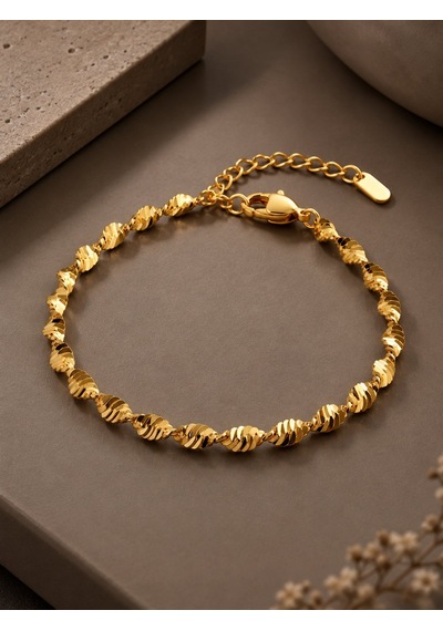 Cm Gold Renk Burgu Yılan Zincir Model Kadın Bileklik Çok Renkli