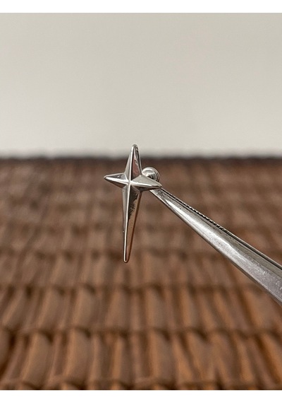 316 L Cerrahi Çelik Kutup Haç Helix Tragus Kıkırdak Conch Piercing Gümüş