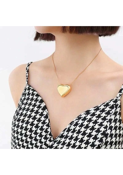 Gold Renk Zarif Büyüleyici Kalp Romantik Şıklık 316l Çelik Kolye Gold