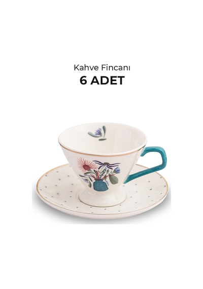 Emsan Buket 6 Kişilik New Bone Kahve Fincan Takımı 80 Ml Görseldeki Renk