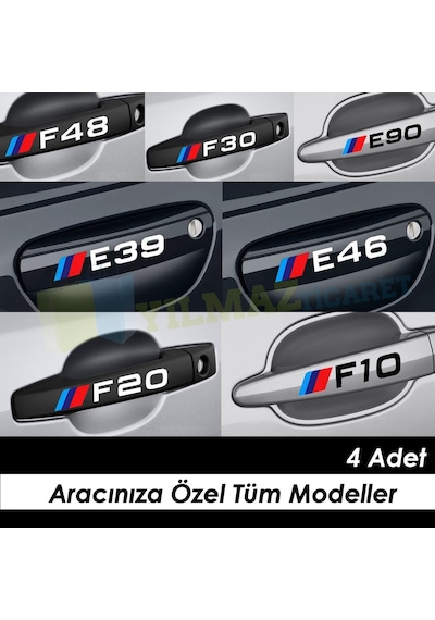 Bmw M Logo Kapı Kolu Oto Sticker E46 E90 E60 E39 E36 F30 F10 E70 10 X 1,7 Cm