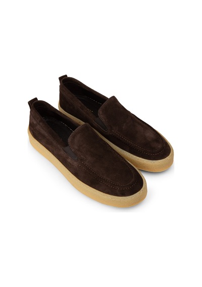 Deery Erkek Hakiki Süet Kahverengi Loafer Ayakkabı - 02047mkhvc01