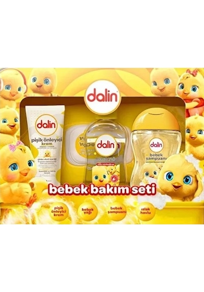 Dalin Bebek Bakım Seti 4 Parça Kutulu Yenidoğan Seti
