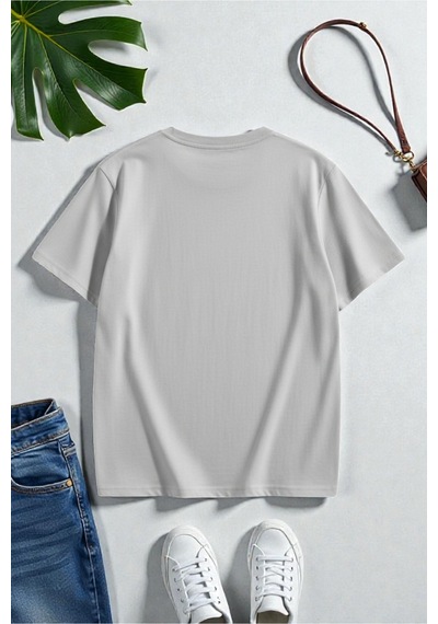 Uyguntarz Unisex Its Good All Good Baskılı Tasarım Tshirt Gri