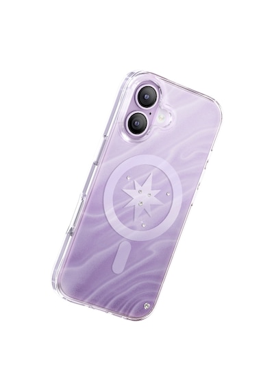 İphone 17 Kılıf M-safe Özellikli l Swarovski Taşlı Zore Paris Rovix Sert Pc Kapak Açık Mor