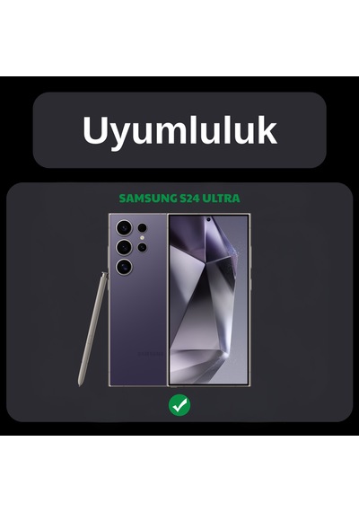 Safeus Safir Temperli Kamera Lens Koruyucu, Samsung Galaxy S24 Ultra İle Uyumlu Mor