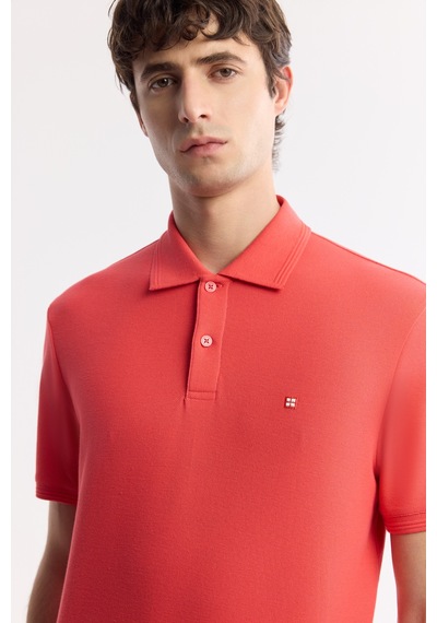 Avva Erkek Mercan Kıvrılmaz Polo Yaka %100 Pamuk Basic Regular Fit T-shirt B001032