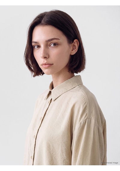 Lcw Modest Bej Oversize Modal Karışımlı Kadın Gömlek Tunik