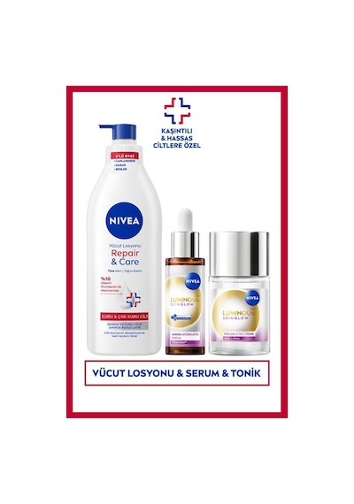 Aydınlatıcı Ve Nemlendirici Cilt Bakım Seti, Serum 30ml, Tonik 100ml Ve Vücut Losyonu 400ml