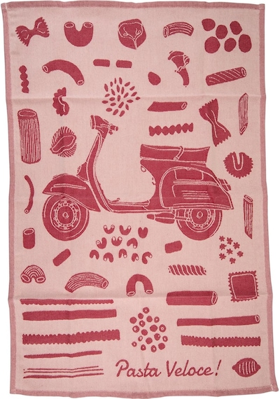 Vespa Desenli Mutfak Havlusu - Pasta Veloce Kırmızı / Sıp Görseldeki Renk