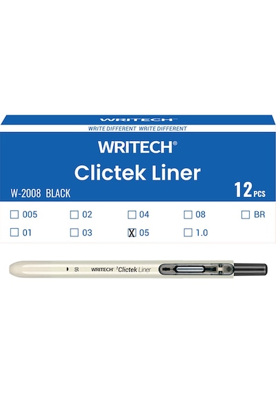 Wrıtech W-2008 Basmalı Fınelıner 0,5mm Kalem - 12'li Kutu Ahşap