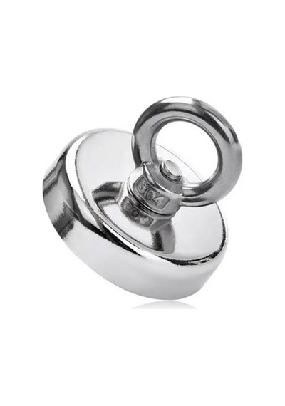 Olta Mıknatısı D36 - 36 Mm, 41 Kg Güçlü Neodimyum Mıknatıs, Üstten Halkalı, Vidalı Ayırma