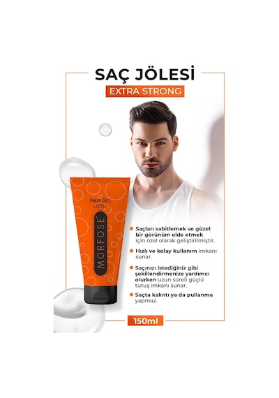 Morfose Extra Strong Saç Jölesi 150 Ml Tüp Jöle Turuncu