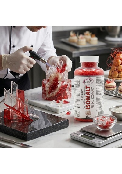 Renkli İzomalt Isomalt Kırmızı 250 Gr Şeker Sanatı Ve Pasta Dekorasyon İçin