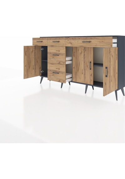 Arges Konsol 2 Raflı 5 Çekmeceli 3 Kapaklı 176x30x99 Antrasit-çam Atlas Çam - Antrasıt Arges Konsol 2 Raflı 5 Çekmeceli 3 Kapaklı 176x30x99 Antrasit-çam Atlas Çam - Antrasıt