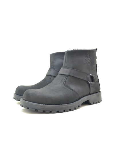 Chiron Hakiki Deri Siyah Fermuarlı Unisex Bot Siyah