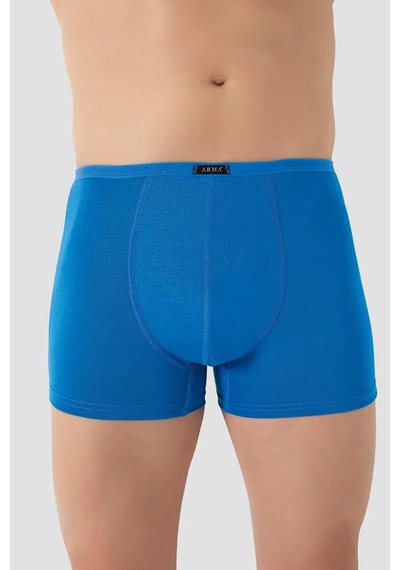 Floranova Delux Serisi Hediye Düz Nefes Alan Erkek İnce Bel Lastikli Bambu Boxer Mavi 5'li Paket Saks