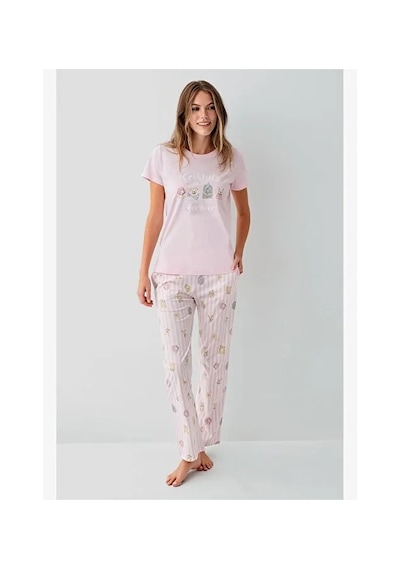 Angbutik Rolypoly Rp3810-s Kadın Kısa Kol Pijama Takımı PEMBE