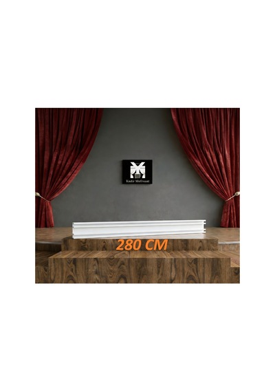 Alüminyum İki Kanallı Metal Perde Kornişi - Ultra Dayanıklı İkili Korniş 280cm - 857311665 280cm