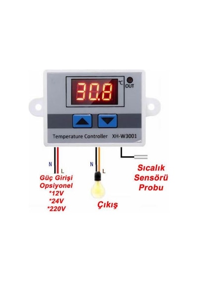 Elektronikport-Xh-W3001 12V Dc Dijital Termostat (Sıcaklık Kontrol Devresi)