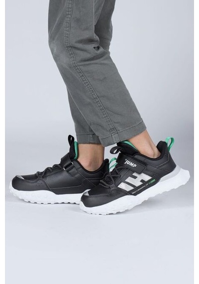 Jump 29602 Cırtlı Üniseks Çocuk Sneaker Günlük Spor Ayakkabı Siyah Siyah