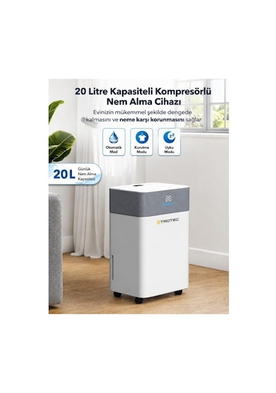 Tr Trotec Ttk 63 E Wifi Nem Alma Cihazı Akıllı Nem Kontrolü Ve İyonizerli Hava Konforu Diğer