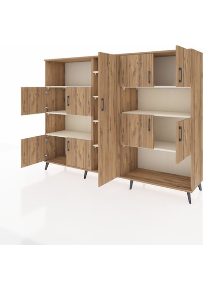 Hyperion Dolap 10 Raflı 9 Kapaklı 220x44x163 Çam-çam/aytaşı Çam-çam/aytaşı
