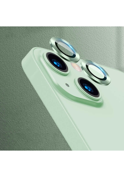 Noktaks - Apple Uyumlu iPhone 13 Mini - Kamera Lens Koruyucu Cl-07 - Açık Yeşil - T21665 Açık Yeşil