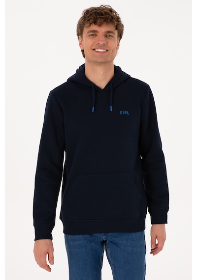 U.S. Polo Assn. Erkek Regular Fit Kapüşonlu Şardonlu Lacivert Basic Sweatshirt 50315582-VR033