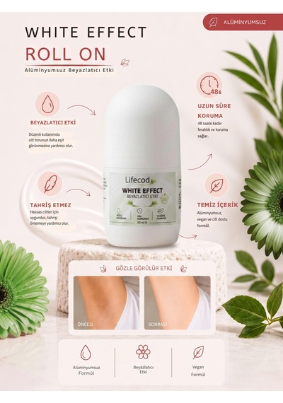 Alüminyumsuz Beyazlatıcı Etkili Roll On 50 Ml Vanilya Çiçeği Skin Care