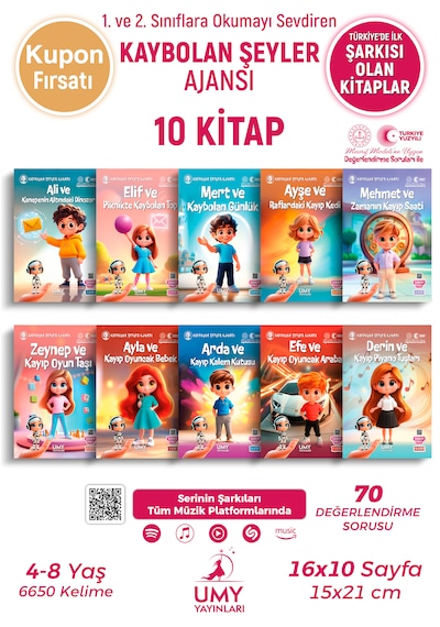 Umy Yayınları Kaybolan Şeyler Ajansı 10'lu Kitap Seti - Çocuklar İçin Problem Çözme Ve Dikkat Geliştiren Hikayeler