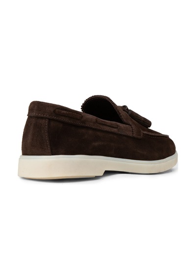 Deery Erkek Hakiki Süet Kahverengi Püsküllü Loafer - 02027mkhvc01