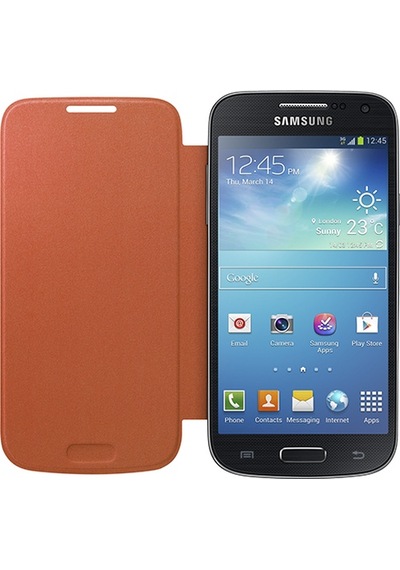 Galaxy Uyumlu S4 Mini İ9190 İle Uyumlu Flip Cover Kılıf Turuncu Ef-fı919boegww