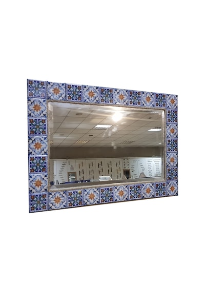 Nsp Dekoratif Ayna 47cm 33cm Doğal Seramik Model 101 Çok Renkli