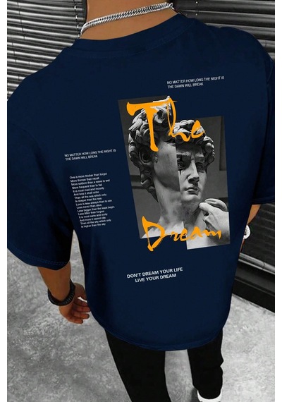 Unisex The Dream Baskılı Tasarım Tshirt Lacivert