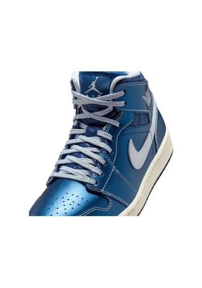 Nike Air Jordan 1 Mid Se 'metallic Blue'basketbol Ayakkabısı Lacivert