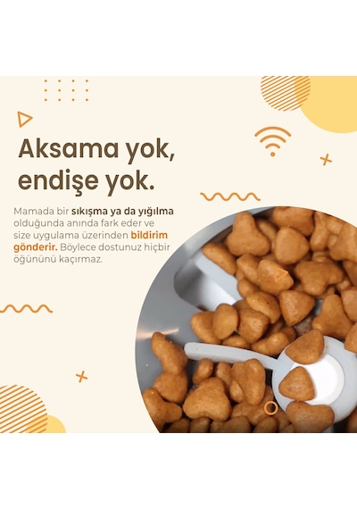 Haustier Qq003 Siyah Akıllı Kedi Köpek Otomatik Mama Kabı, Tuya App-wifi Uzaktan Kontrol, 6lt Hazne