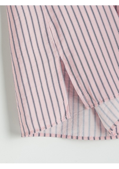Lcw Everyday Pembe Çizgili Kadın Gömlek Tunik