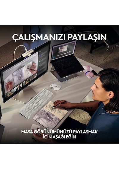 Logitech Mx Brıo Ultra Hd 4k Gizlilik Kapaklı Ve Mikrofonlu Yayın Web Kamerası - Koyu Gri
