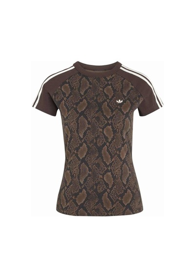 Adidas Snake Prınt Calı Kahverengi Kadın Tişört Kx1889