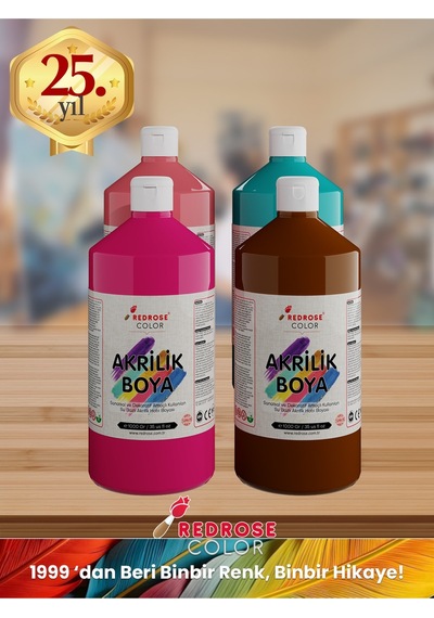 Red Rose Tamamlayıcı Renkler Akrilik Boya 4'lü Set 4 x 1 KG