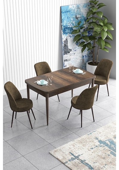 Canisa Han Serisi 70x114 Açılabilir Mdf Mutfak Masası Takımı Barok Desen Masa 4 Kahverengi Sandalye Masa Barok Sandalyeler Kahverengi Canisa Han Serisi 70x114 Açılabilir Mdf Mutfak Masası Takımı Barok Desen Masa 4 Kahverengi Sandalye Masa Barok Sandalyeler Kahverengi