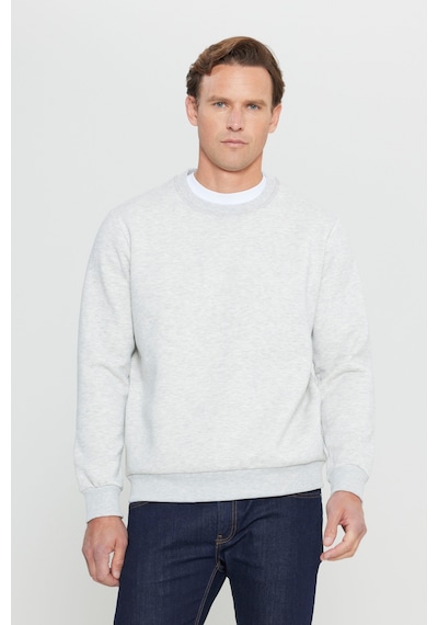 Ac&Co / Altınyıldız Classics Standart Fit Bisiklet Yaka Erkek Sweatshirt - Kar Melanj Kar Beyaz Ac&Co / Altınyıldız Classics Standart Fit Bisiklet Yaka Erkek Sweatshirt - Kar Melanj Kar Beyaz