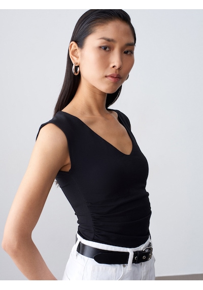Dilvin 21222 V Yaka Basic Top-siyah