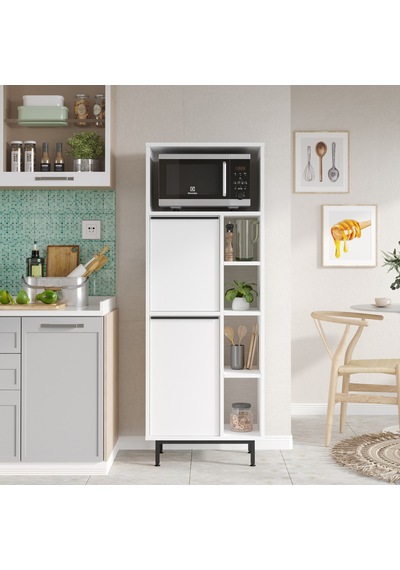 Robin Home Lidya Mutfak Kiler Dolabı Mikrodalga 2 Kapaklı Raflı M