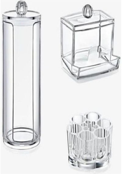 Akrilik Lüx 3'lü Makyaj Organizer Set Akrilik Beyaz Tr Diğer